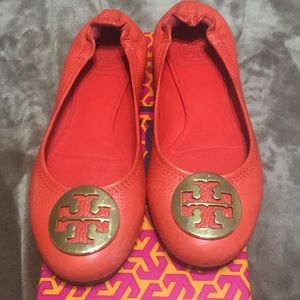 Tory Burch orange flats size 7 1/2